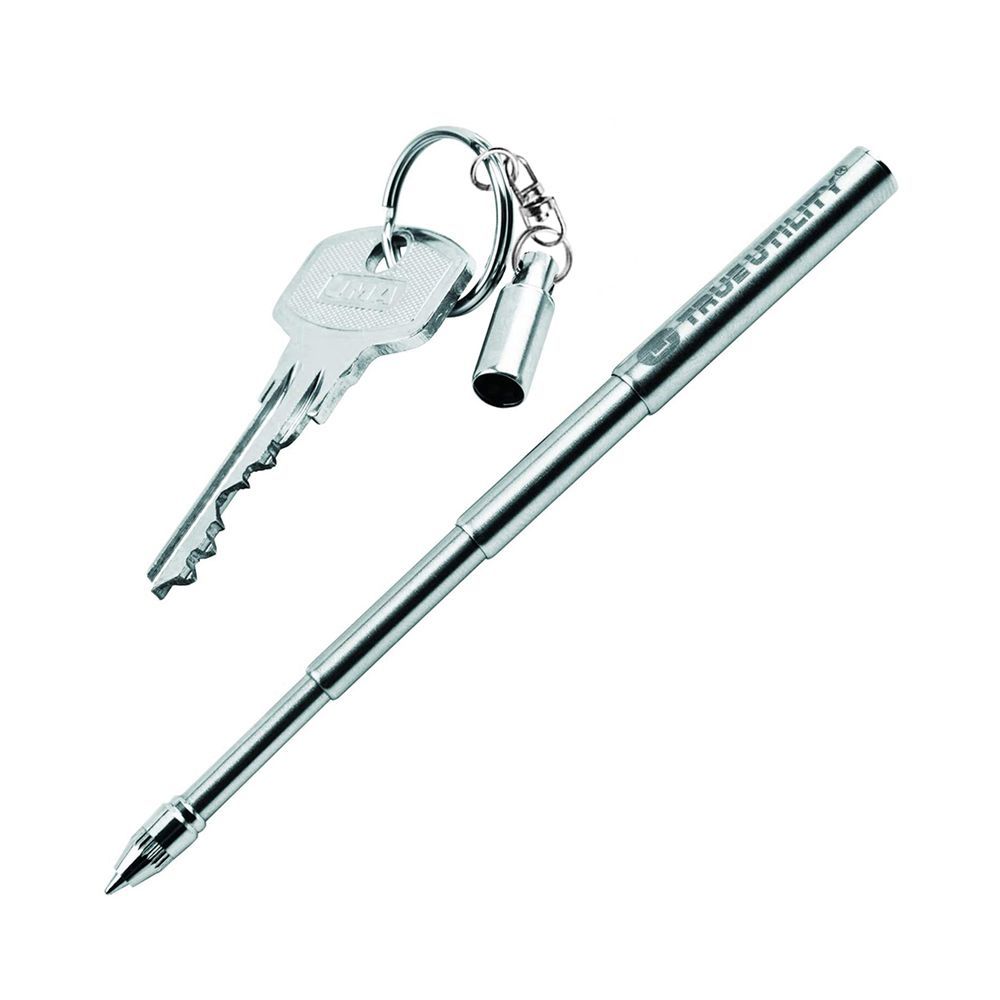 Custom Utility Stainless Steel Pocket Telescoping Pen Keychain