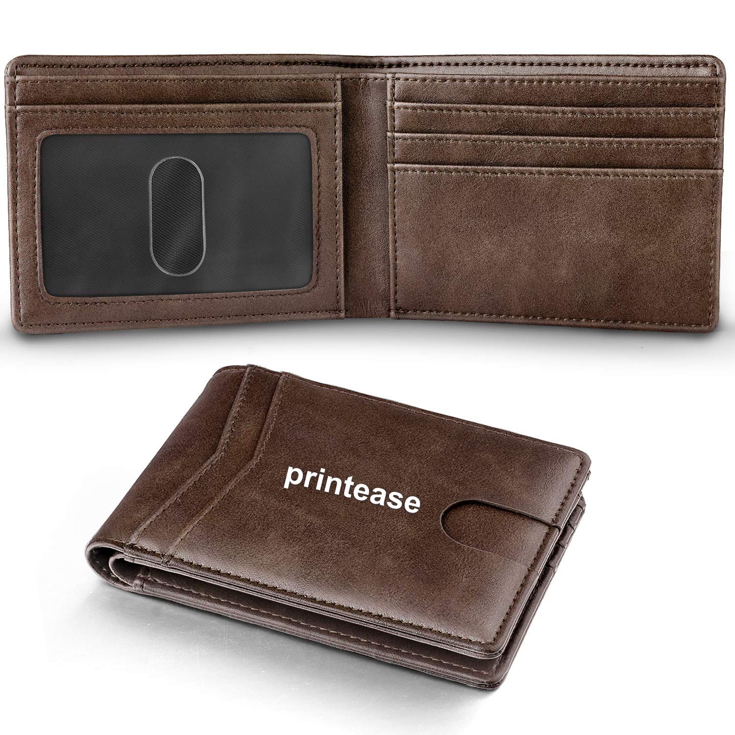 Custom RFID Blocking Leather Minimalist Men's Front Pocket Wallet