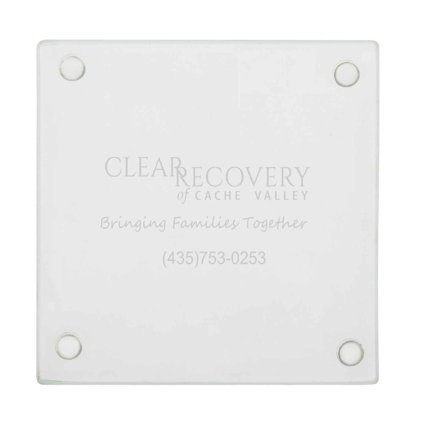 Square Custom Glass Coasters Engraved