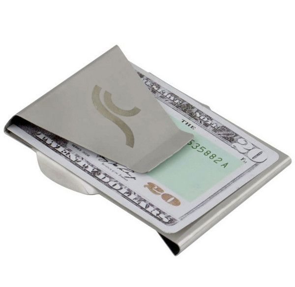 Custom Slim Double Sided Stainless Steel Money Clips Credit Card Holder