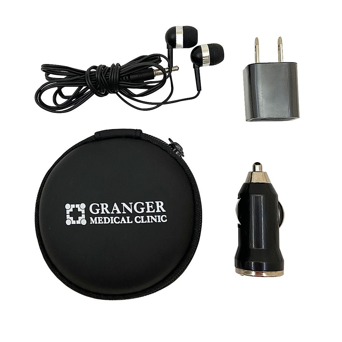 Custom 3-in-1 Cell Phone Charger Kit w/ Earbuds