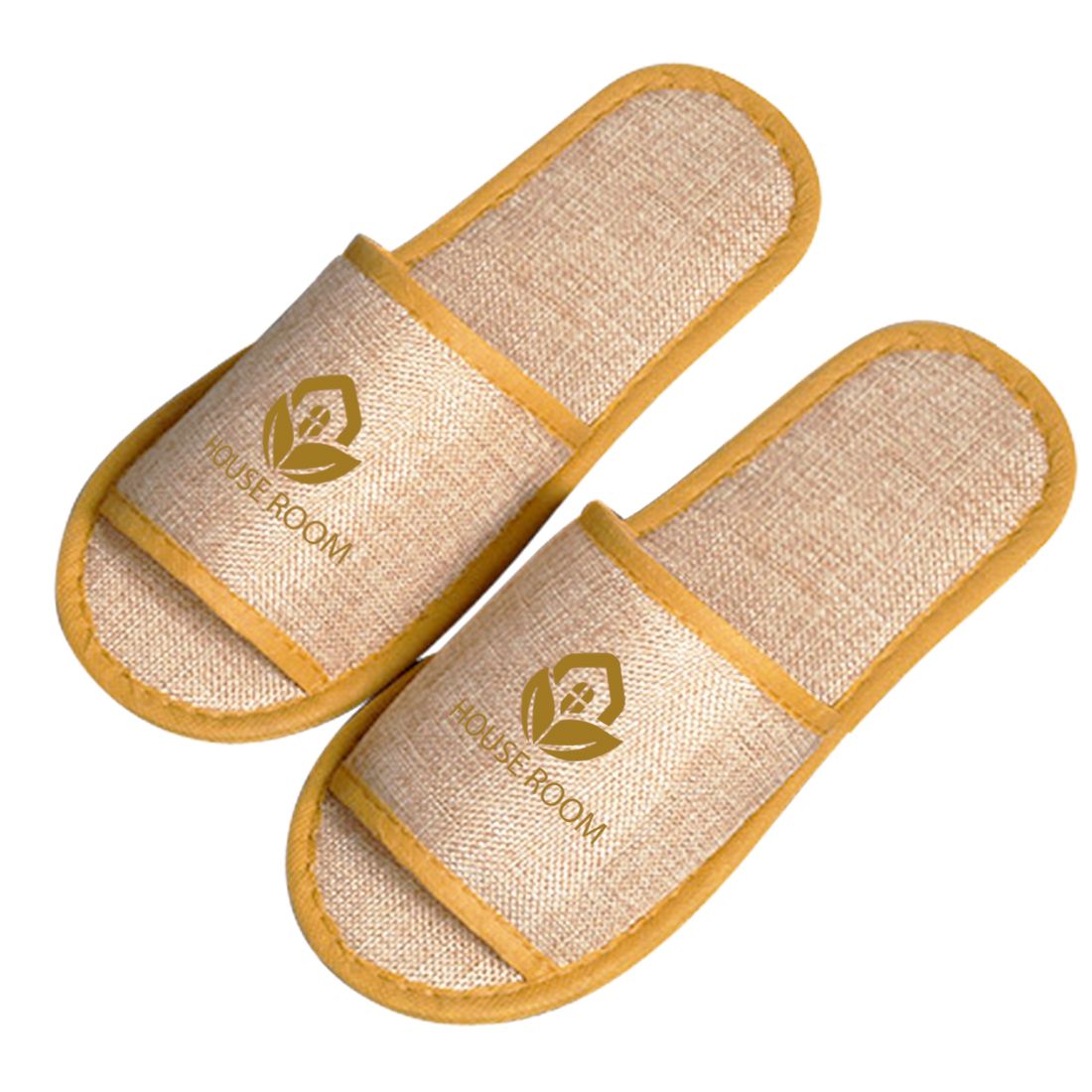Custom Linen Open Breathable Linen Slippers