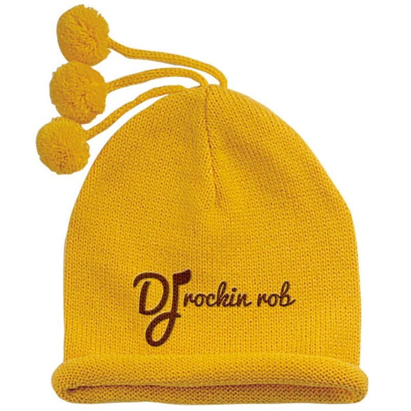 Embroidered Promotional Knit Beanie - Youth - Dark Colors