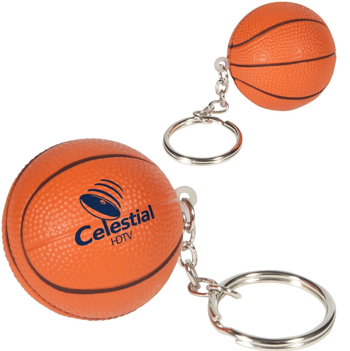 Custom Basketball Shaped Keychain Stress Ball
