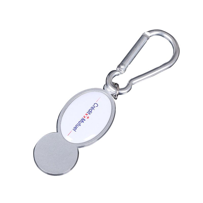 Full Color Custom Metal Trolley Coin Token w/ Carabiner