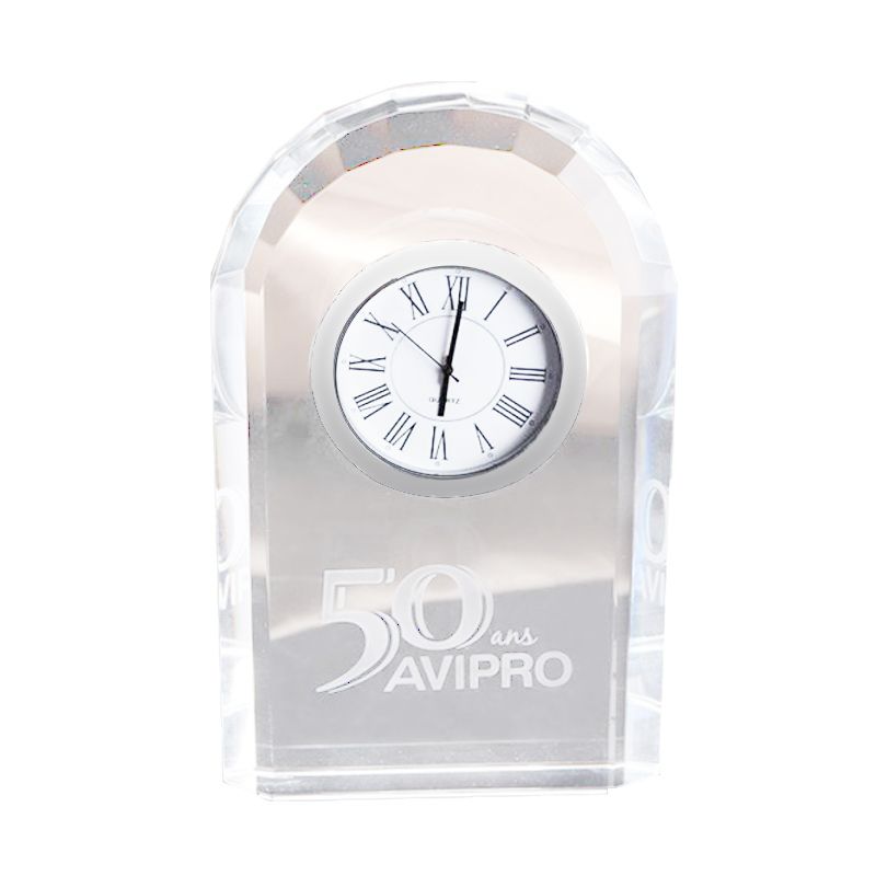 Arched Crystal Custom Desk Clock