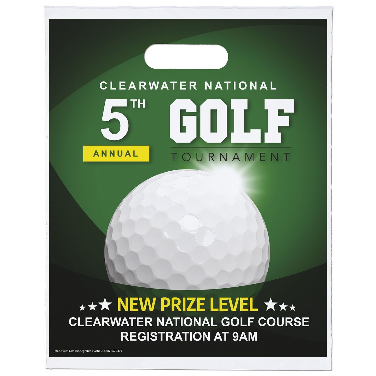 Full Color Biodegradable Custom Plastic Bag - 12"w x 15"h