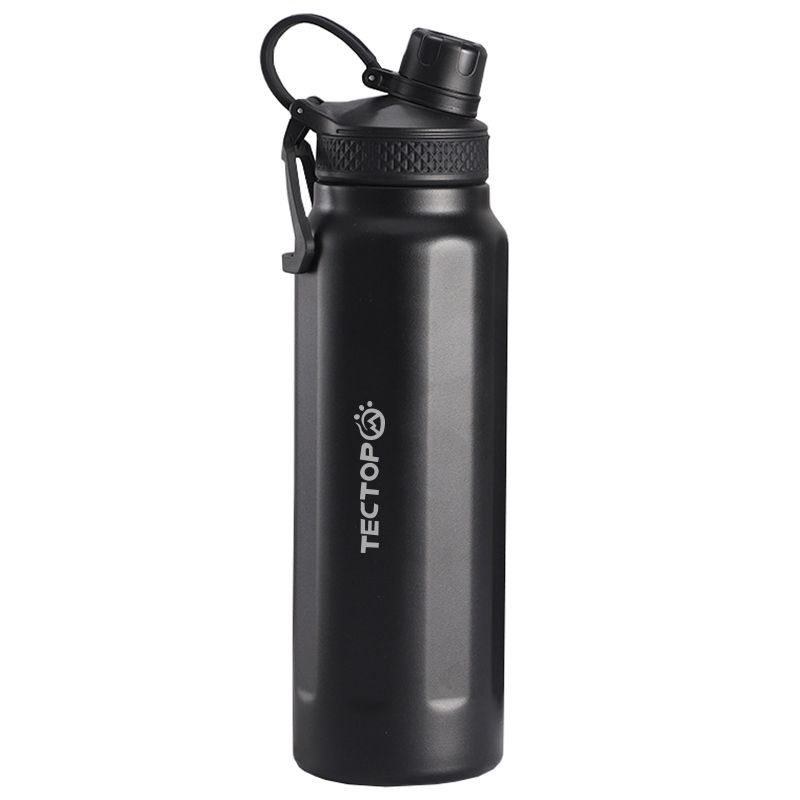 Custom Stainless Sports Bottle w/ Built-In Straw - 32 oz.