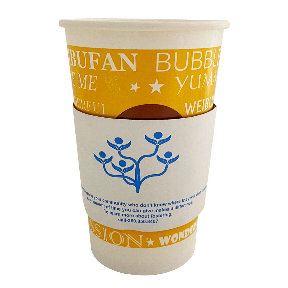 Custom Printed White Coffee Sleeves