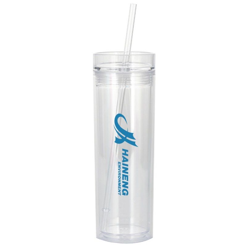 Double Wall Custom Tumbler w/ Straw - 16 oz.