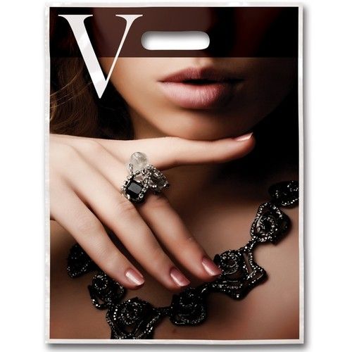 Full Color Custom Plastic Bags w/ Gusset - 11"w x 15"h x 4"d