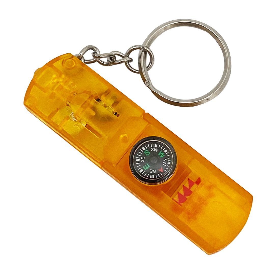 Custom Light & Compass Logo Keychain w/ Whistle