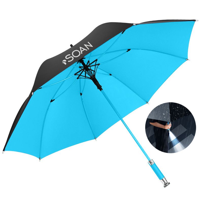 Custom Double Canopy Golf Umbrella w/ LED Adjustable Light - 58''