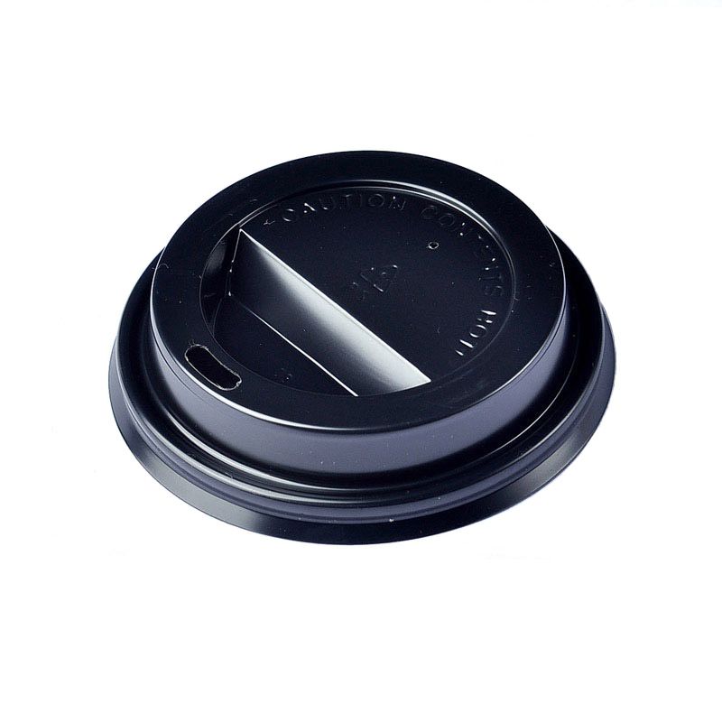 Black Traveler Lids for 8oz Paper Hot Cups (80mm) - 1000 / Case