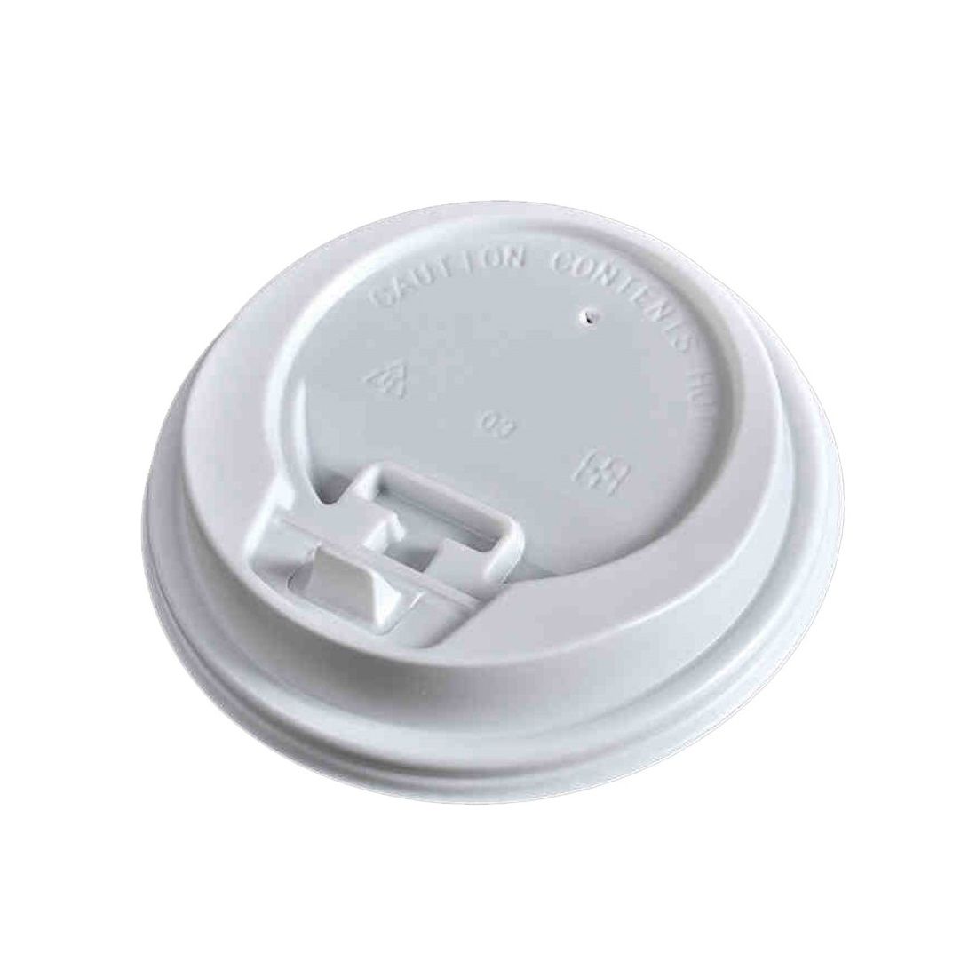 White Plastic Reclosable Lid for 8oz Paper Hot Cups (80mm) - 1000 / Case
