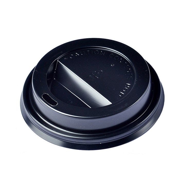 Black Traveler Lids for 10~16oz Paper Hot Cups (90mm) - 1000 / Case