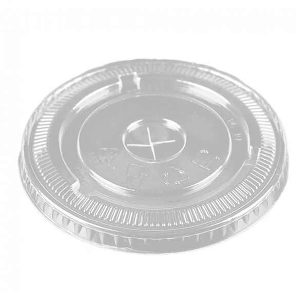 Flat Lids for 14, 16 or 20oz Clear Plastic PET Cups (98mm) - 1000 / Case