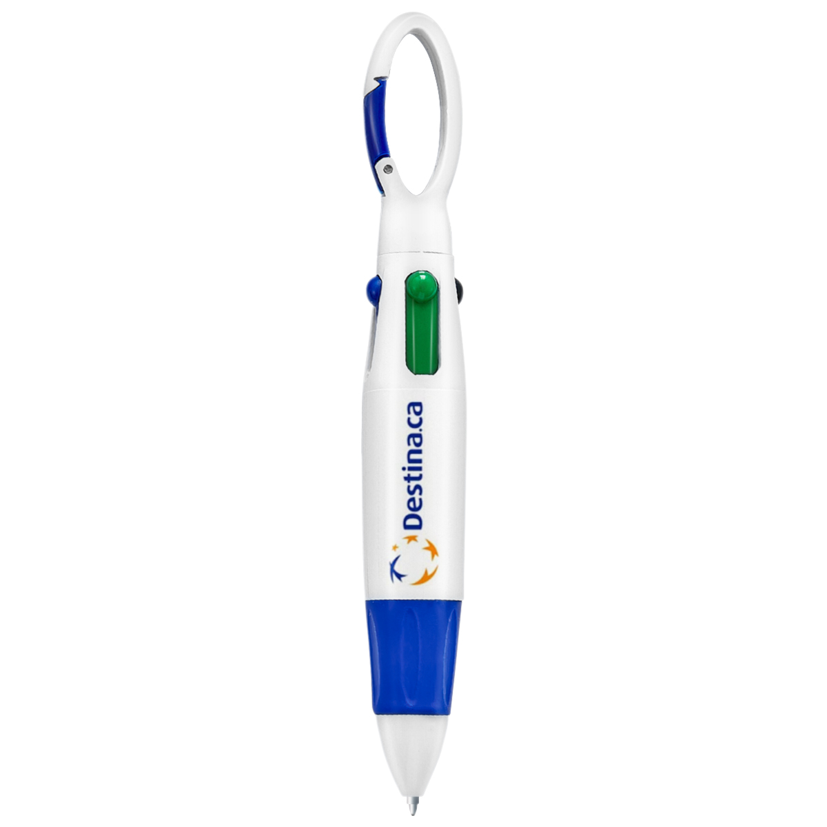 Custom 4 Color Ballpoint Pen w/ Carabiner