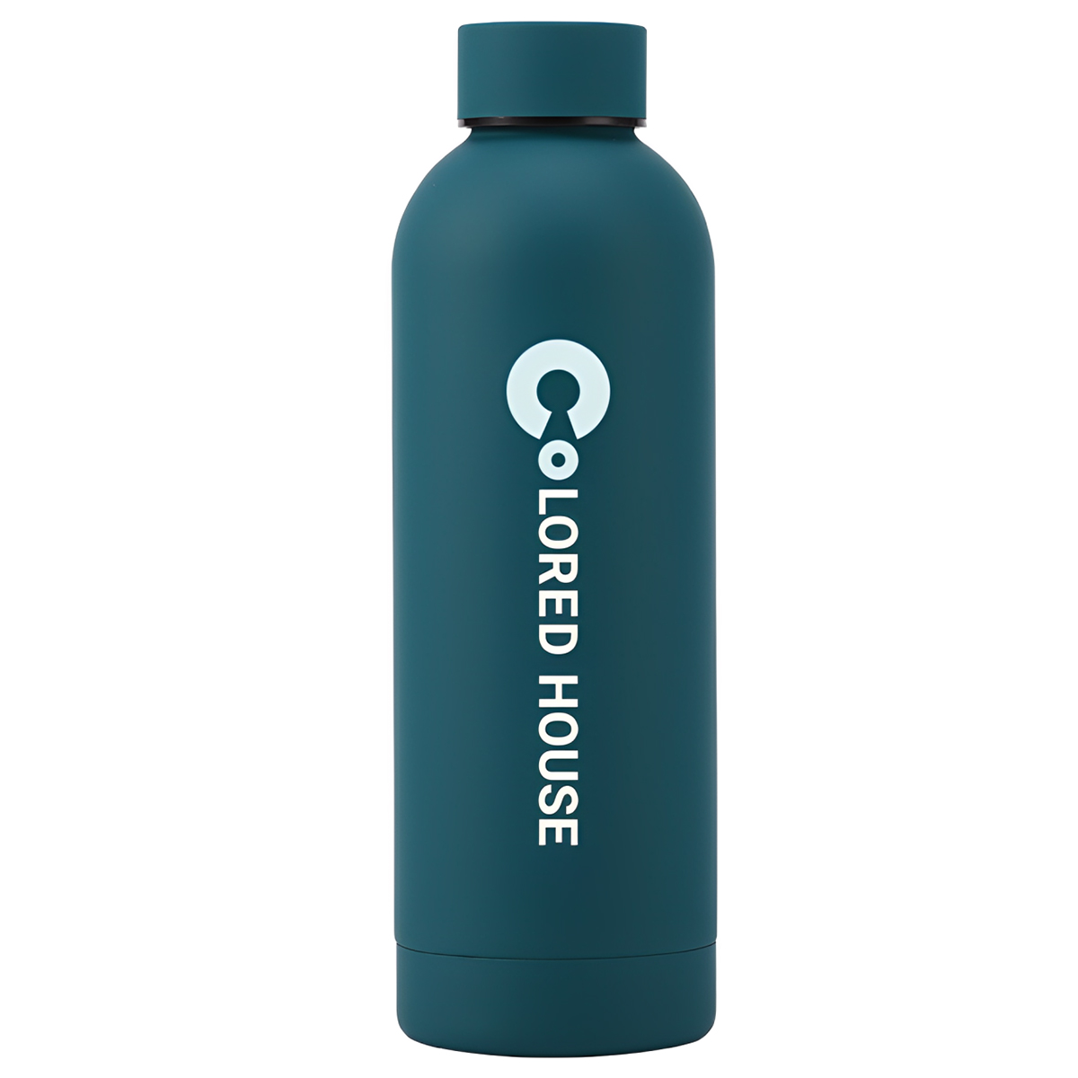 Custom Double Wall Stainless Steel Bottle w/ Rubberized Finish -17 oz.