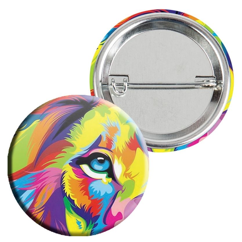 Full Color Custom Round Safety Pin Back Button - 1.75"