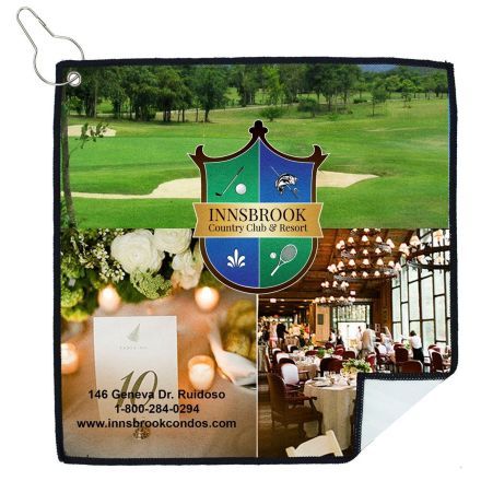 Full Color Custom Microfiber Promotional Golf Towel - 12" x 12"