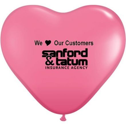 Custom Heart Standard Color Latex Balloon - 11"