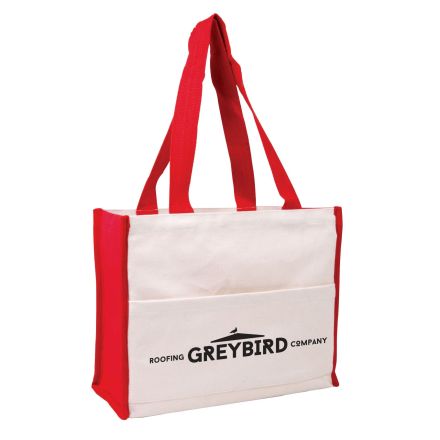 Custom Cotton Resort Promo Tote - 14"w x 12"h x 6.5"d