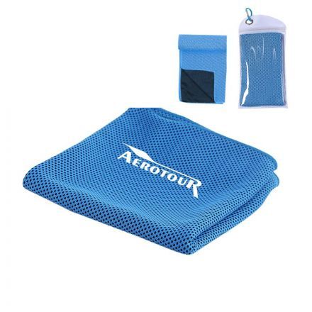 Custom Cooling Towel in Water Resistant Pouch - 11'' x 40''