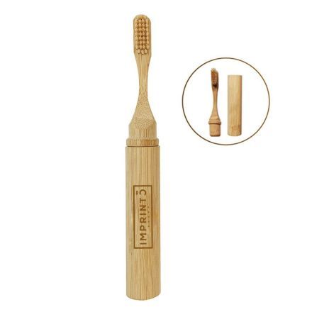 Two-Piece Potable Biodegradable Custom Travel Bamboo Toothbrush