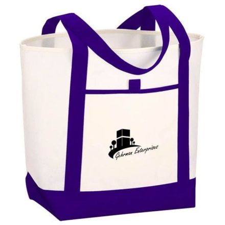 Custom Non-Woven Boat Style Tote Bag - 17.75"w x 13.5"h x 6"d