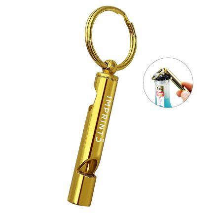 Custom Metal Whistle Bottle Opener Keychain