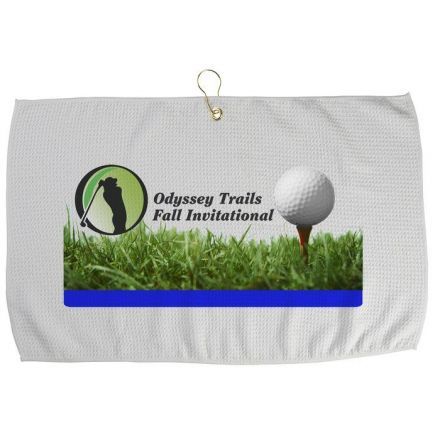 Full Color Custom Waffle Golf Towel - 16" X 24"