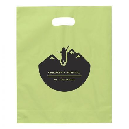 Custom Frosted Handle Custom Plastic Bags - 12"w x 15"h x 3"d