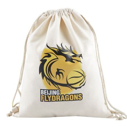 Custom Cotton Drawstring Cinch Bag -  13"w x 16"h