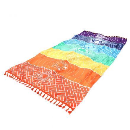 Full Color Custom Microfiber Fringed Yoga Beach Towel - 30'' x 60''