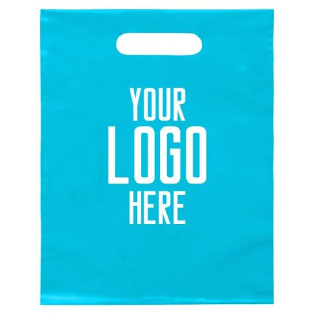 Promotional Plastic Die Cut Handle Merchandise Grab Bag - 12"W X 15.5"H