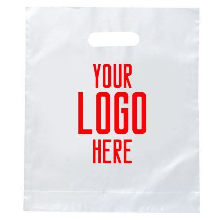 Promotional Plastic Die Cut Handle Merchandise Grab Bag - 14"W X 17.5"H