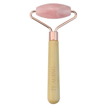 Custom Jade Skin Care Facial Roller Tool w/ Wood Handle