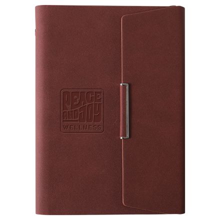 Custom Leather Look Loose-Leaf Magnetic Notebook - 6.7'' x 9.2''