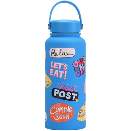 Full Color Custom 1-Liter Stainless Steel Water Bottle