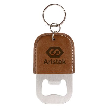 Custom Leatherette Bottle Opener Keychain