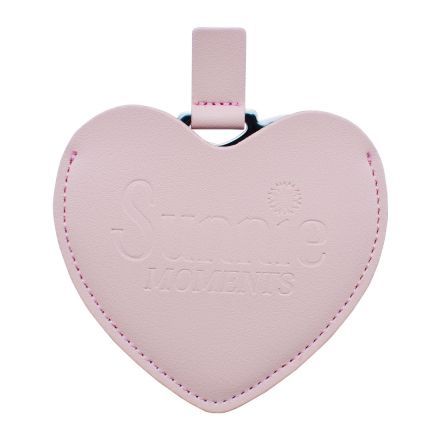 Custom Travel Compact Mirror w/ Leather Sleeve