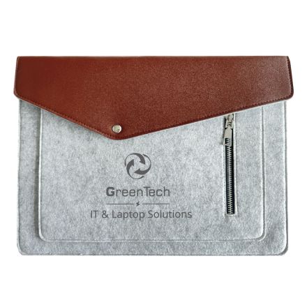 Custom Clamshell Felt Laptop Sleeve w/ Zipper Pouch
