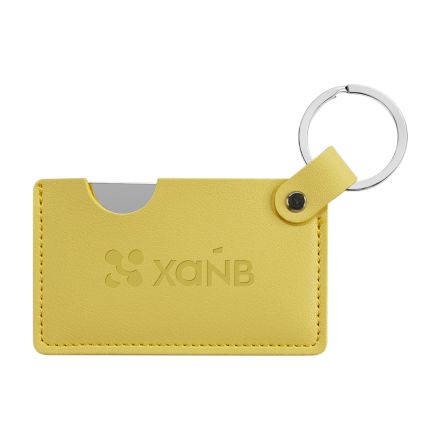 Custom Stainless Steel Compact Mirror w/ Pouch Keychain