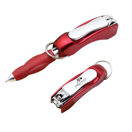 Custom Folding Ballpoint Pen w/ Nail Clipper