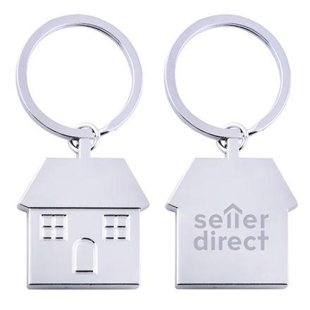 Custom Silver House Shaped Keychain