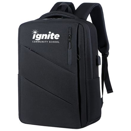 Full Color Custom Computer Backpack w/ USB Charging Port - 15.6"