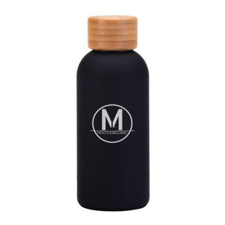 Custom Mini Vacuum Bottle w/ Bamboo Lid - 12 oz.