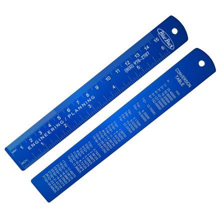 Custom Pocket Aluminum Ruler w/ Conversion Table - 6"