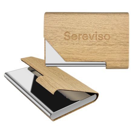 Custom PU Leather Business Card Holder w/ Magnetic Cover